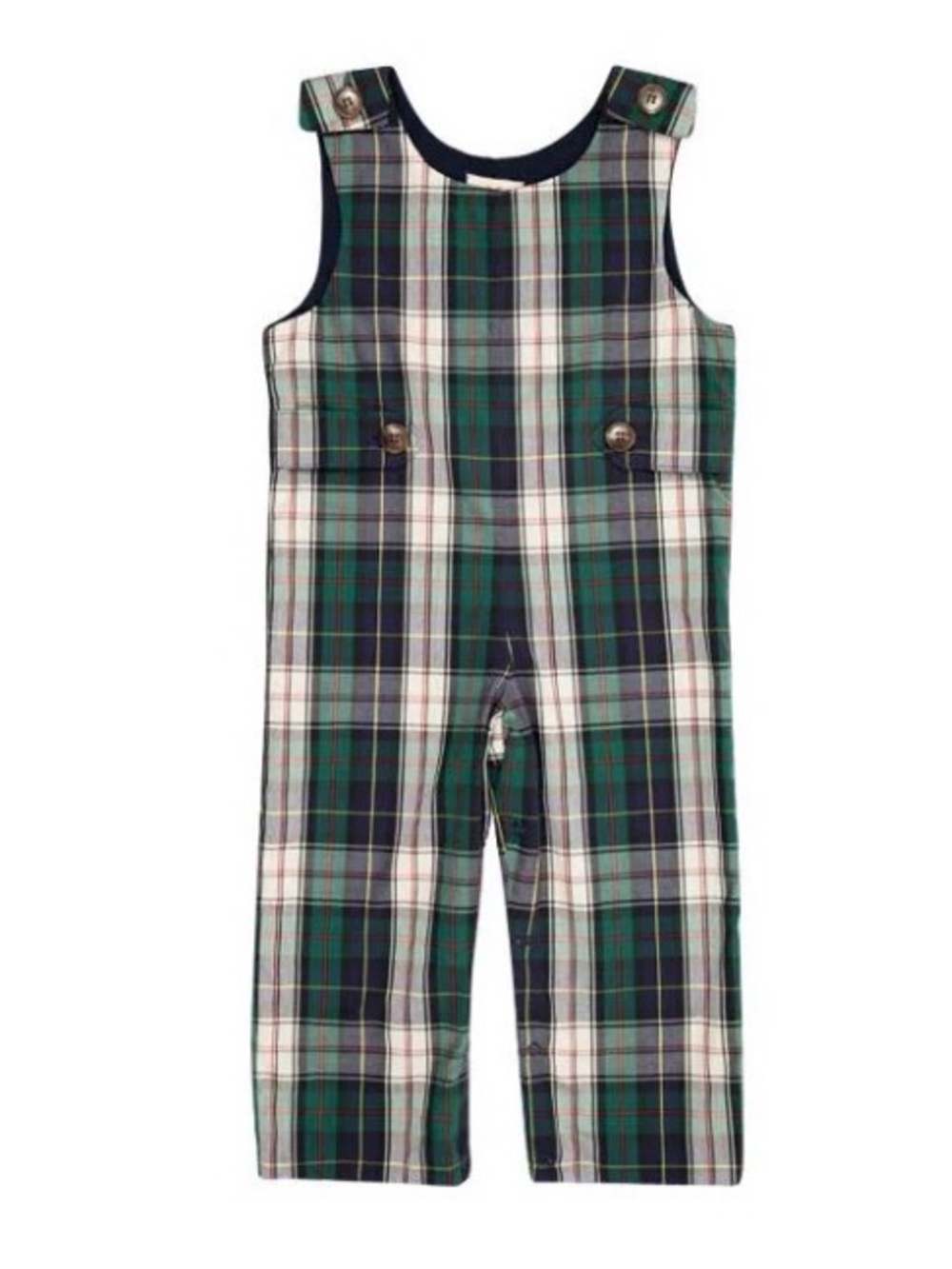 The Beaufort Bonnet Co Lawson Longall Grant Park Plaid 2T Boys Romper